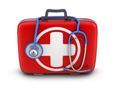 First-aid kit on white background (done in 3d) Stock Illustration