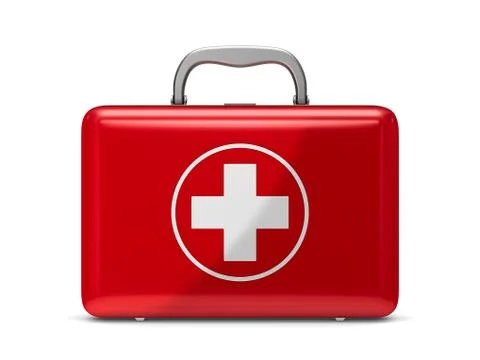 First aid kit on white background. Isolated 3D illustration Stock Illustration