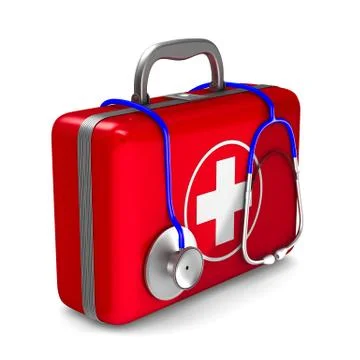 First aid kit on white background. Isolated 3D illustration Stock Illustration
