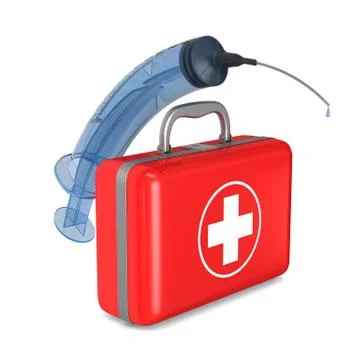 First aid kit on white background. Isolated 3D illustration Illustrazione stock