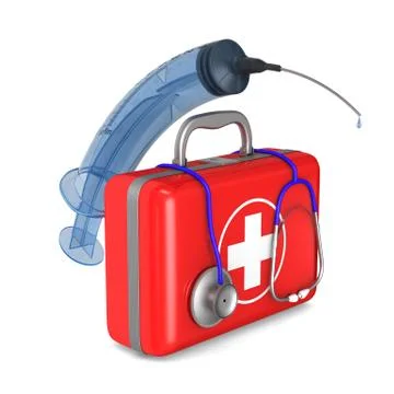 First aid kit on white background. Isolated 3D illustration Illustrazione stock