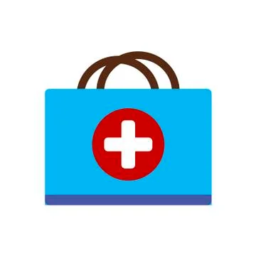 First aid kit on white background. Health, help and medical diagnostics concept Stock Illustration