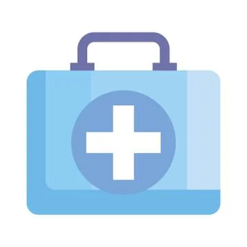 First aid kit on white background, health, help and medical concept Ilustração Stock