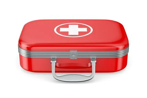 First aid kit on white background. Isolated 3d illustration Illustrazione stock