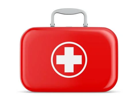 First aid kit on white background. Isolated 3d illustration 库存插图