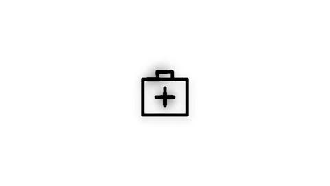First Aid Line Icon Animation Loop White Background Stock Footage 340541229