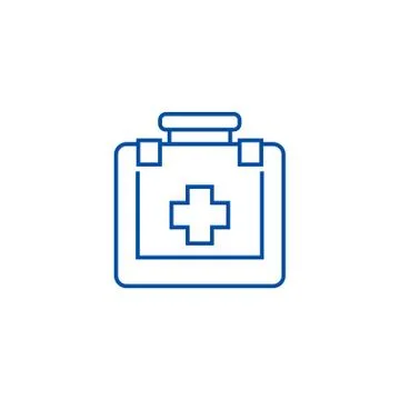 First aid line icon concept. First aid flat vector symbol, sign, outline Stock Illustration