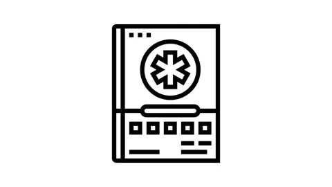 First aid manual line icon animation Stock Footage 326123886