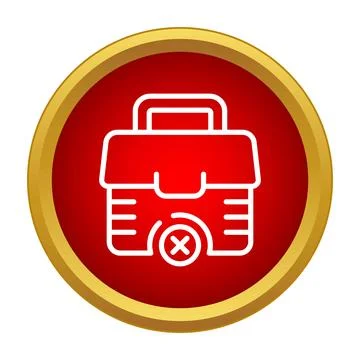 First aid or toolbox emergency stop icon Stock Illustration