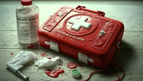 First Aid Realistic. Generated AI Stock Illustration