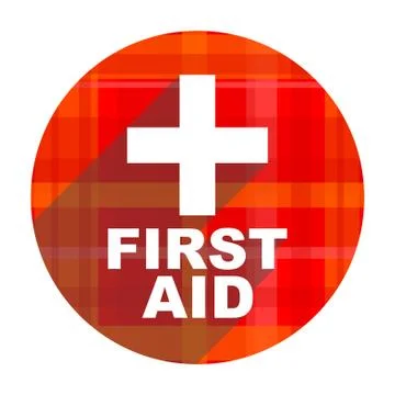 First aid red flat icon isolated. 库存插图