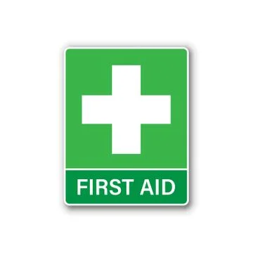 First aid sign icon in flat style. Health, help and medical vector illustrati Stock Illustration