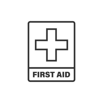First aid sign icon in flat style. Health, help and medical vector illustrati イラスト素材