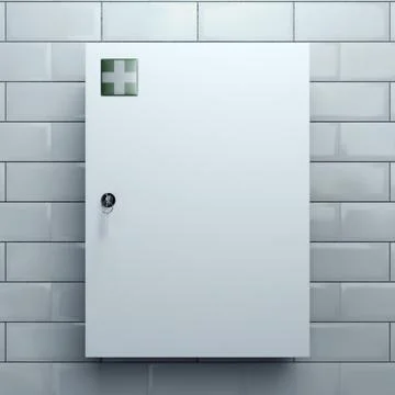 First aid station. 3d rendering Stock Illustration