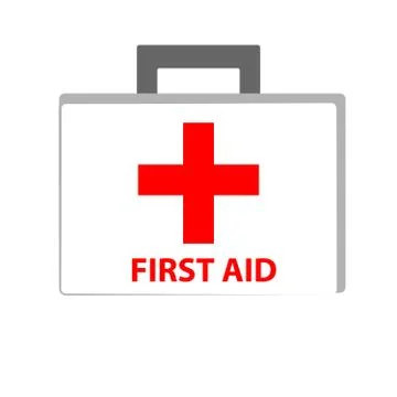 First aid suitcase on white background Stock Illustration