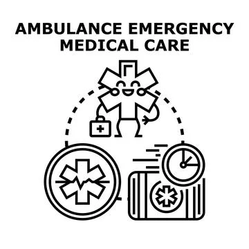 First aid team delivering emergency medical services concept Stock Illustration