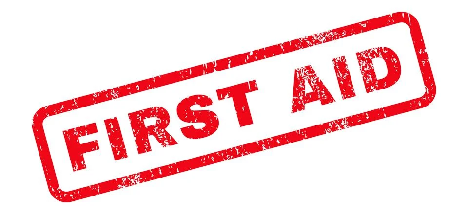 First Aid Text Rubber Stamp Illustrazione stock