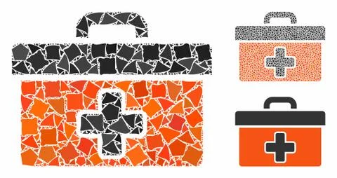 First aid toolbox Composition Icon of Ragged Elements 库存插图