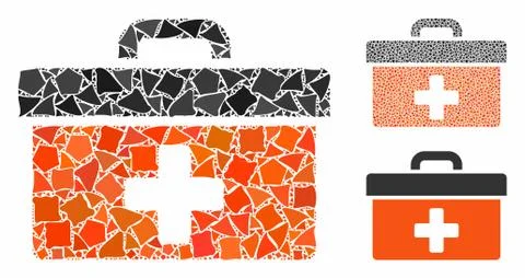 First aid toolbox Mosaic Icon of Irregular Elements イラスト素材