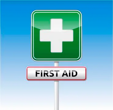 First aid traffic sign Stock Illustration
