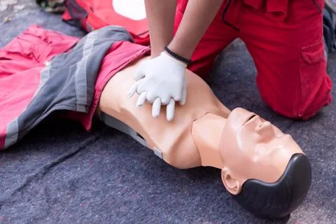 First aid training concept. CPR. Foto stock