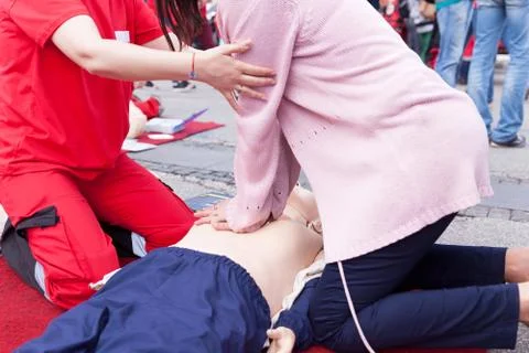 First aid training. CPR. Foto stock