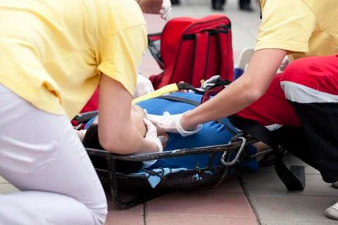 First aid training Stock Photos
