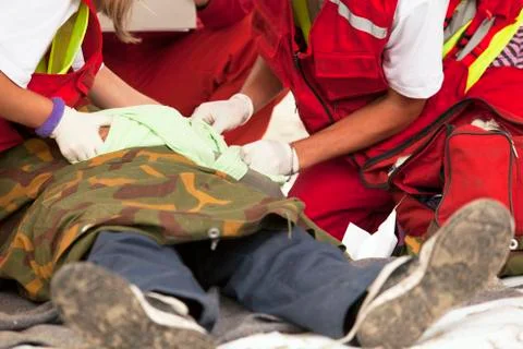 First aid training Stock Photos