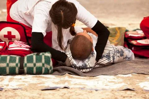 First aid training Stock Photos