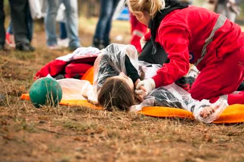 First aid training Stock Photos