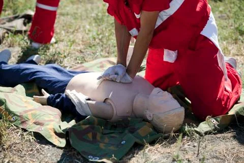 First aid training Stock Photos