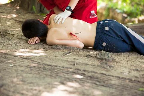 First aid training Stock Photos