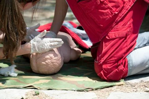 First aid training Stock Photos