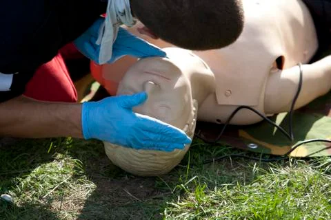 First aid training Stock Photos
