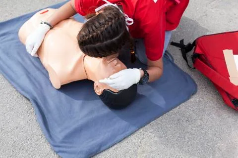First aid training Foto stock