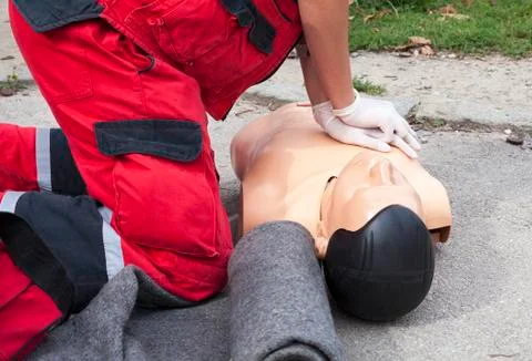 First aid training Foto stock