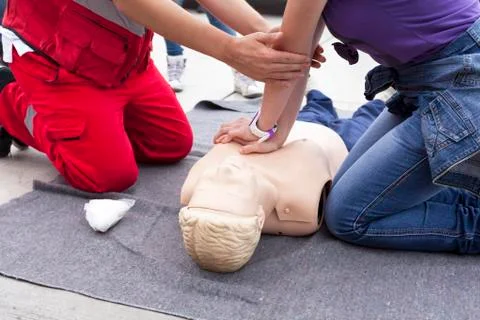 First aid training Stock Photos