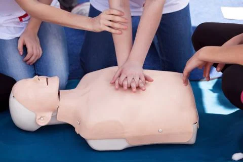 First aid training Foto stock