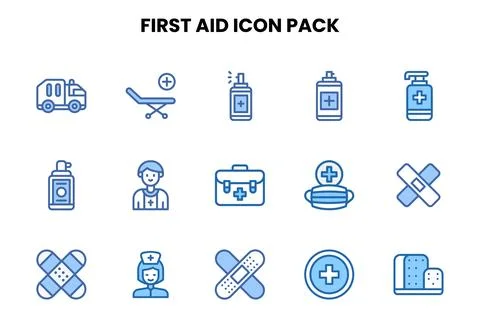 First Aid Two Colour Design Icons Pack Ilustración de archivo