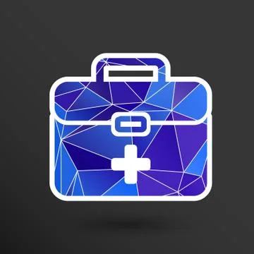 First aid vector icon kit medical box cross symbol Stock Illustration