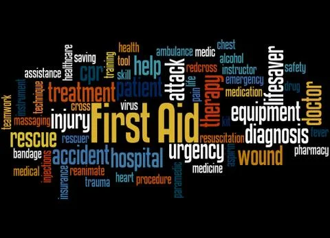 First aid, word cloud concept Stock Illustration
