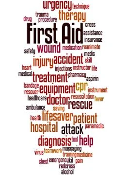 First aid, word cloud concept 스톡 일러스트