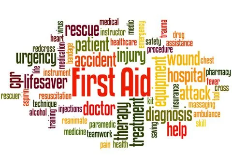 First aid, word cloud concept Stock Illustration