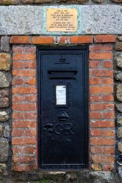 First and Last Post Box in England - Lands End. Foto stock