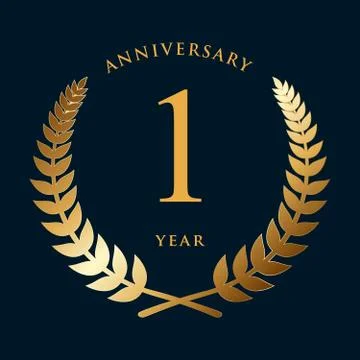 The first anniversary. Isolated vector illustration Stock Illustration
