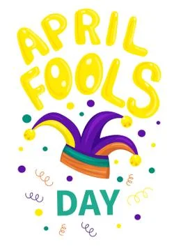 First april fool day, typography colorful card Stock Illustration