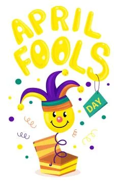First april fool day, typography colorful card Stock Illustration