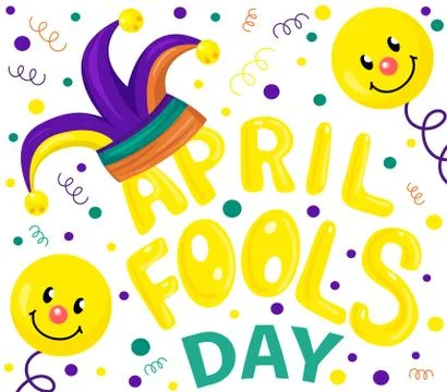 First april fool day, typography colorful card Stock Illustration