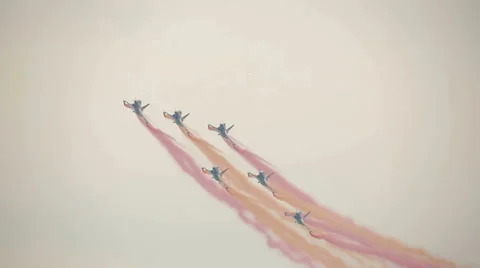 The "First August" pilotage group at MAKS 2013 AIRSHOW Video stock 32430729