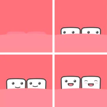 First baby teeth. Stock Illustration